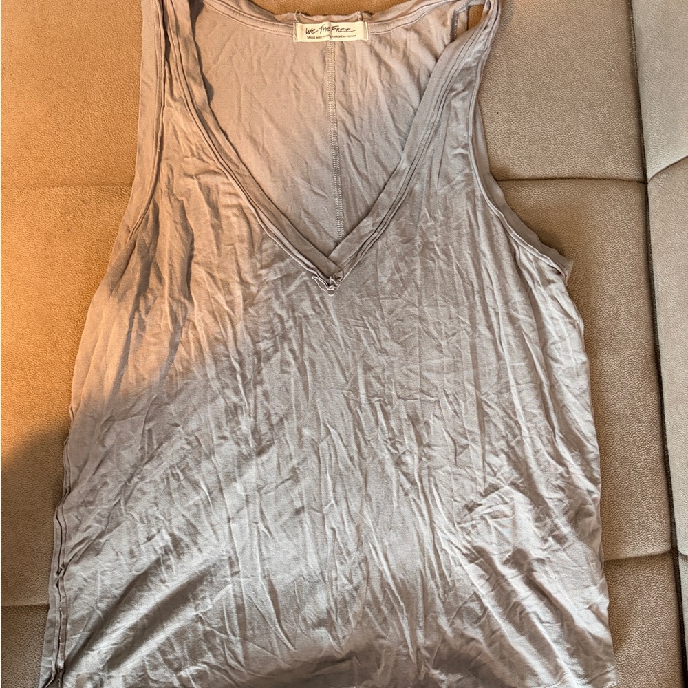 We The Free - Women’s Gray V-Neck Tank Top